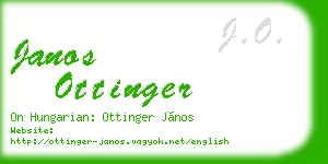 janos ottinger business card