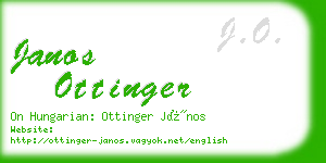 janos ottinger business card